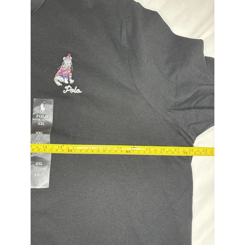 Polo Ralph Lauren Men's 2XL Short Sleeve Polo Shirt Black Dog Logo NWT $125 RARE